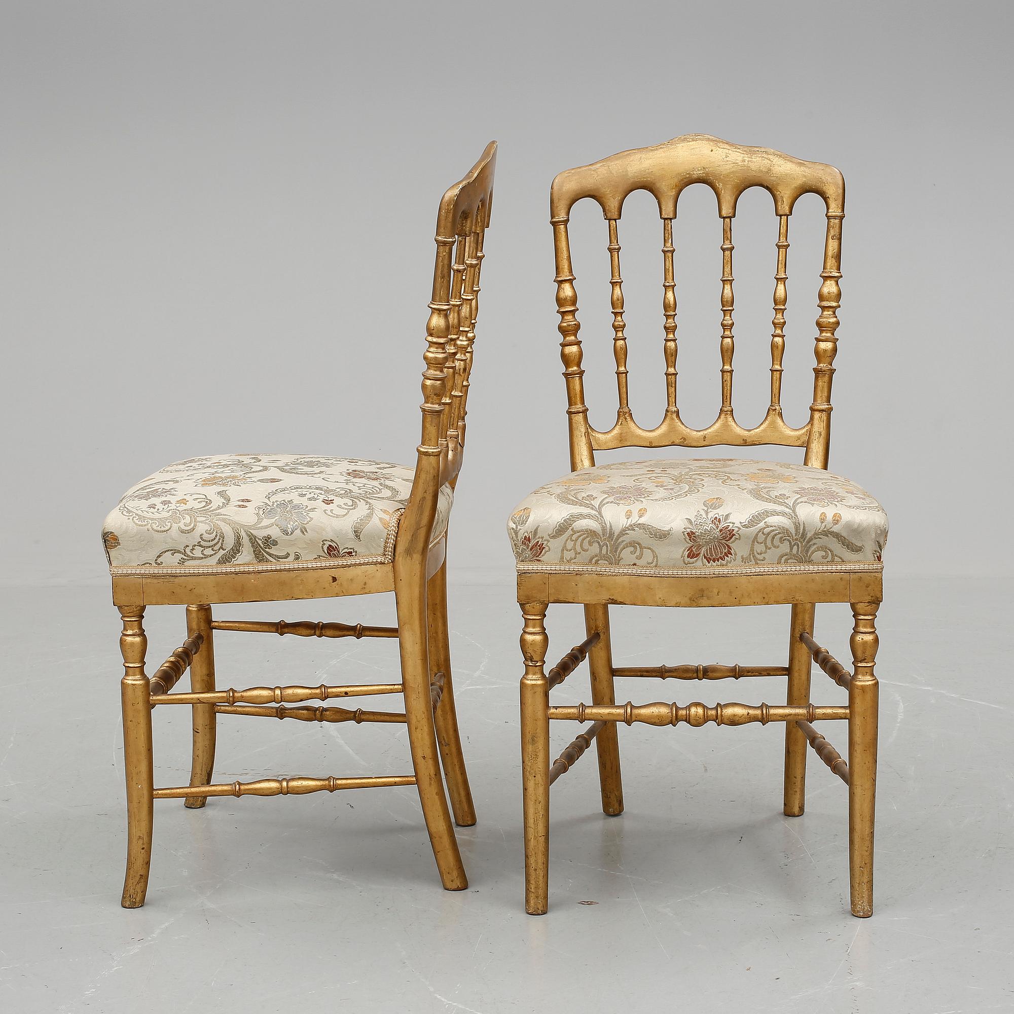 STOLAR, ett par, Chiavari / Napoleon / Tiffany-stil, 1900-talets mitt.