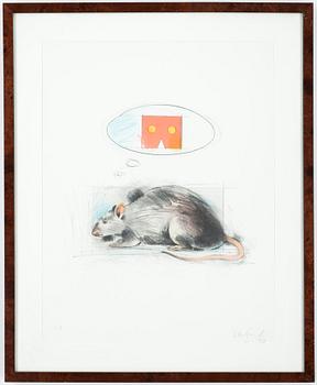 Lasse Åberg · LASSE ÅBERG, färglitografi, signerad,  provtryck.