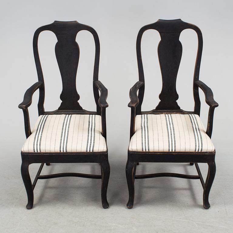 A pair of 20th century baroque style chairs.