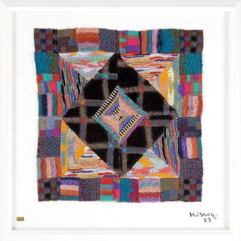 Ottavio Missoni · OTTAVIO MISSONI, multipel, textil på plexiglas, signerad och numrerad 7/25, daterad -83.