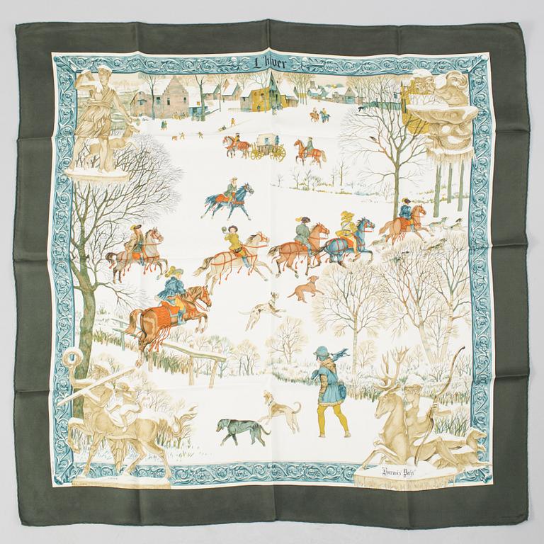 SCARF, "Hermès, "L'hiver ", issued 1969.