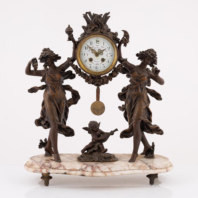 A Louis XVI style mantle clock, France, late 19th Century.