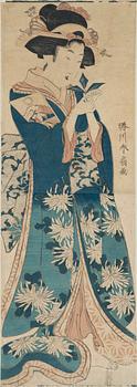 KATSUKAWA SHUNSEN (1762-1830), after, colour woodblock print. Japan, 19th century.