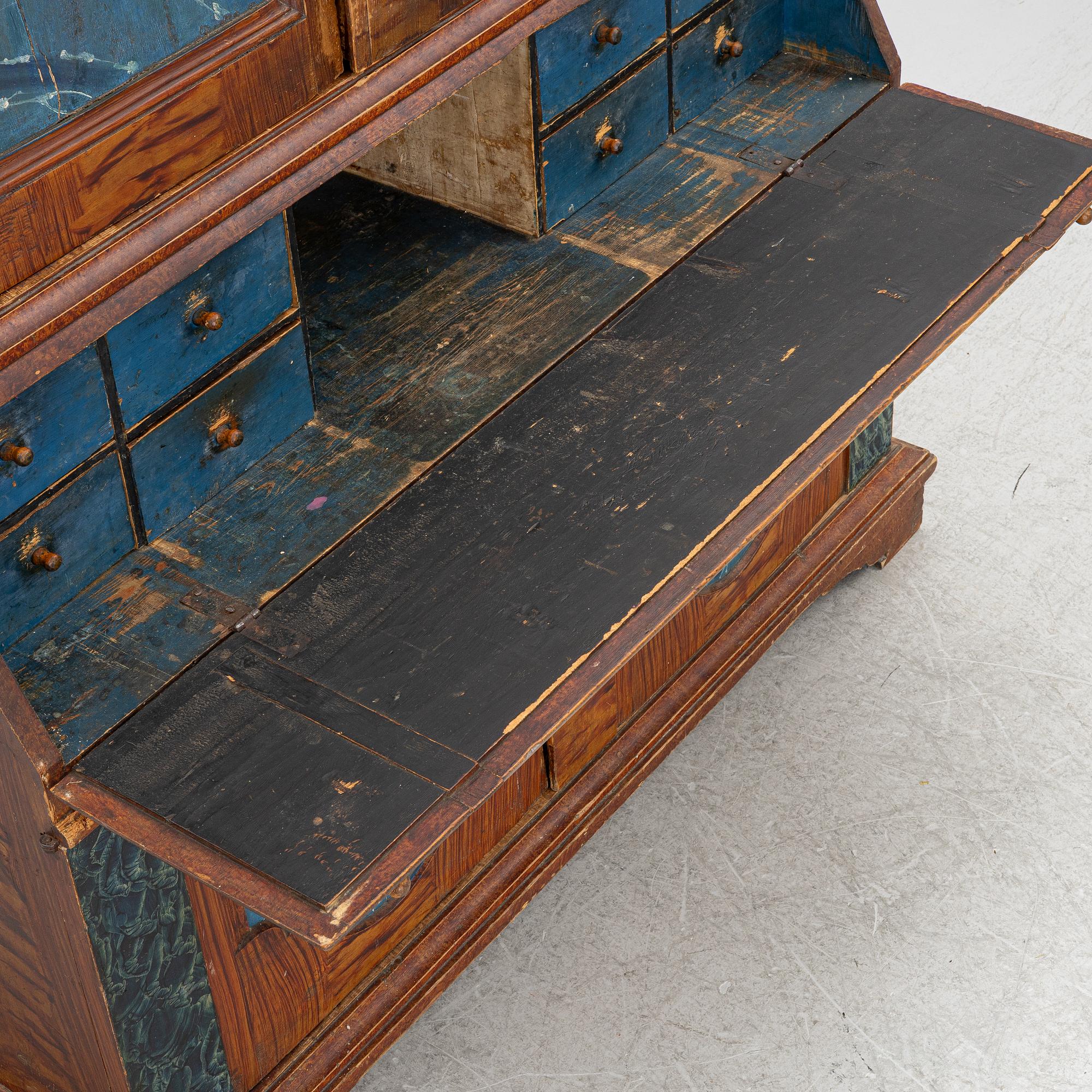 A writing cabinet, Värmland, dated 1862.