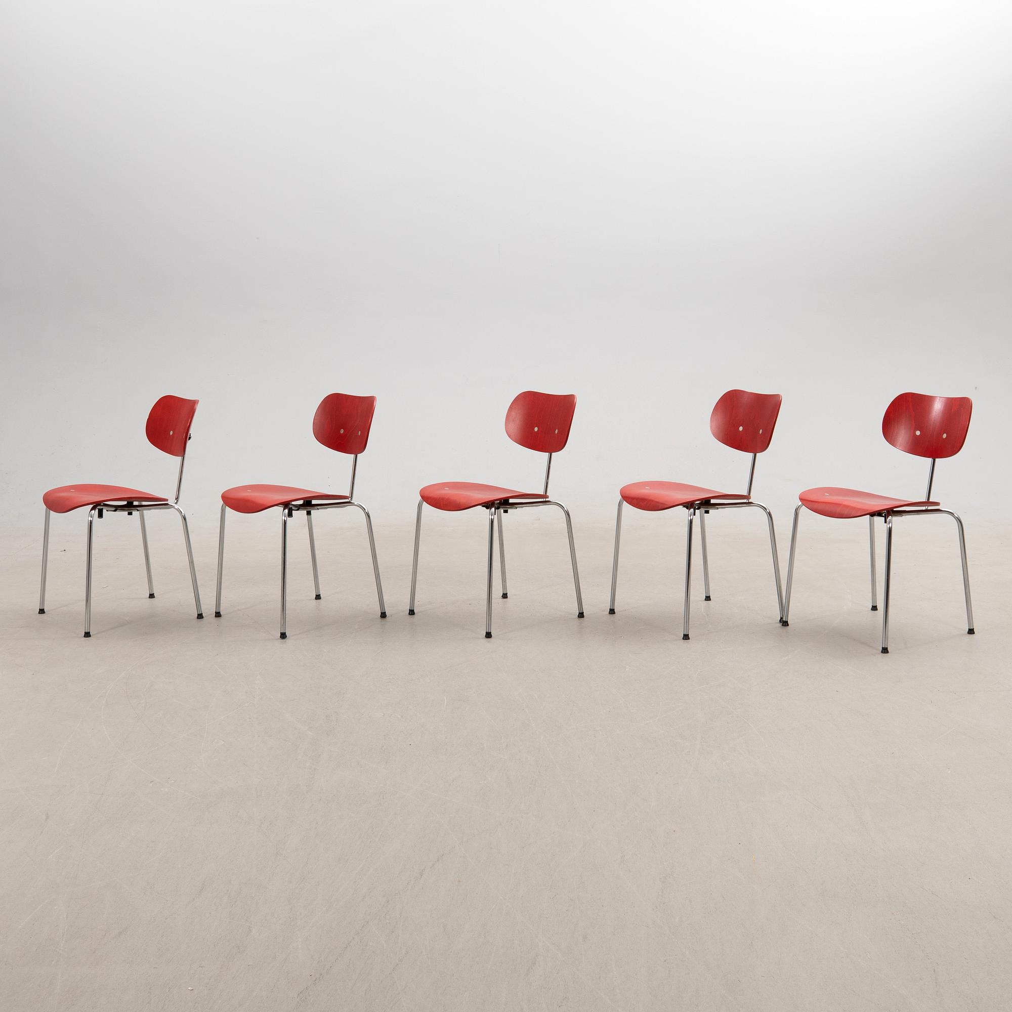 Egon Eiermann, chairs 5 pcs "SE 68", Wilde & Spieth 21st century.