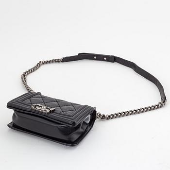 Chanel, a black leather 'Boy Bag', 2013-14.