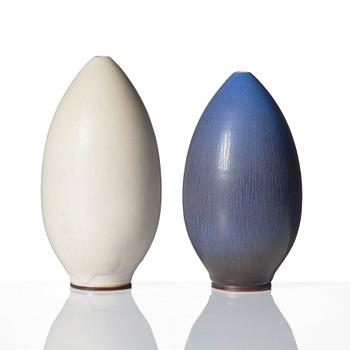 Berndt Friberg, a set of 5 stoneware vases and two bowls, Gustavsberg studio, Sweden 1962-65.