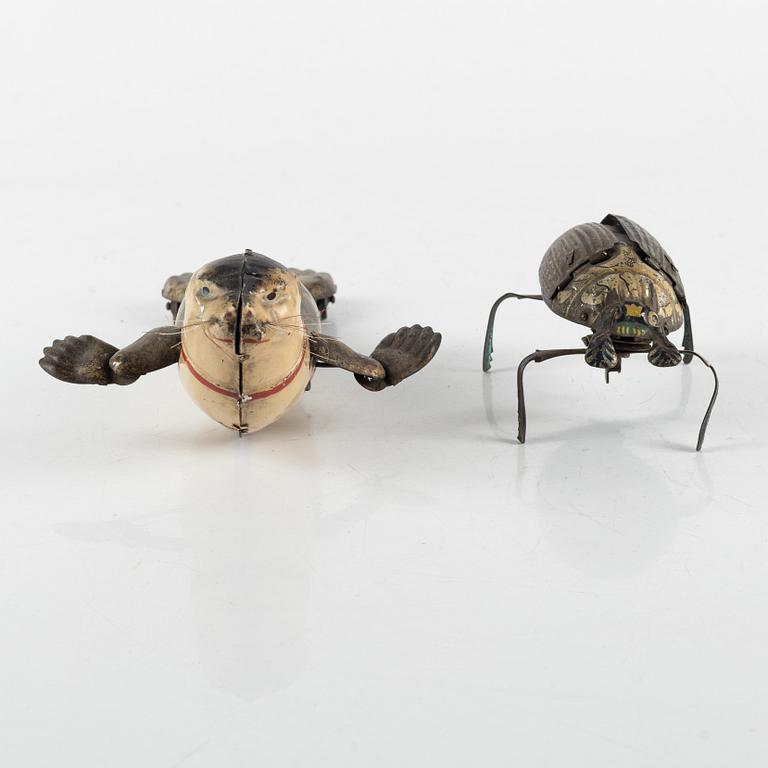 Lehmann, "Performing sea lion" and "Beetle", Germany, first half of the 20th century.