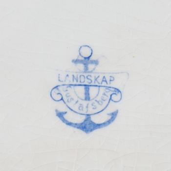 Terrin med lock "Landskap" Gustavsberg tidigt 1900-tal porslin.