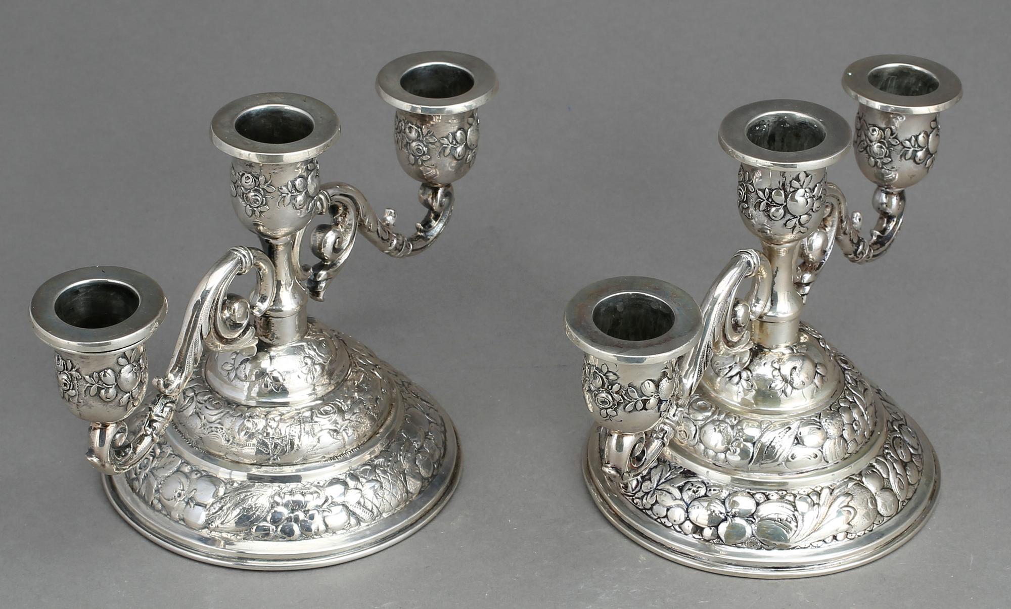 KANDELABRAR, ett par, silver, Tyskland, 1900-tal.