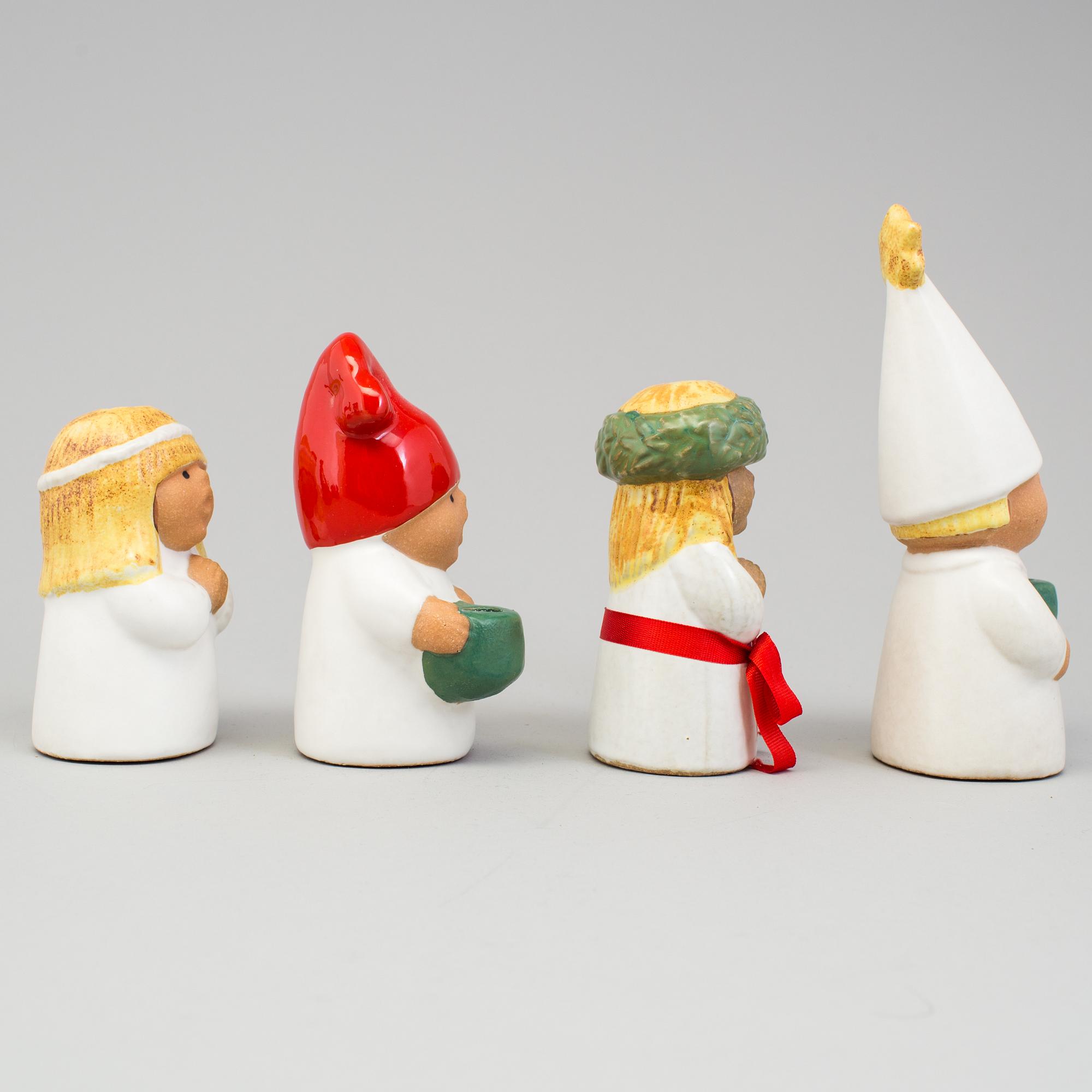 LISA LARSON, figuriner, 4 stycken, stengods, Gustavsberg och Rörstrand.