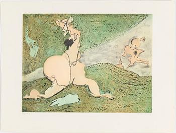 Dorothea Tanning · DOROTHEA TANNING, färgetsning. Signerad och numrerad 73/100.
