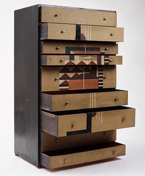 Ingegerd Torhamn, a modernist painted and decorated chest of drawers, Sweden ca 1930.