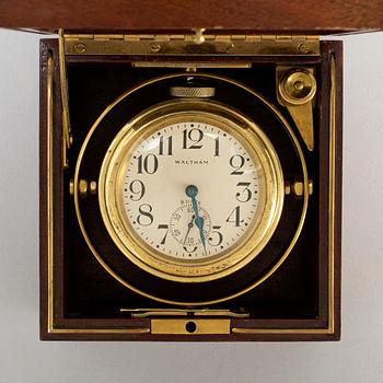 A Waltham 8 day marine chronometer deck clock, USA, early 20th Century.