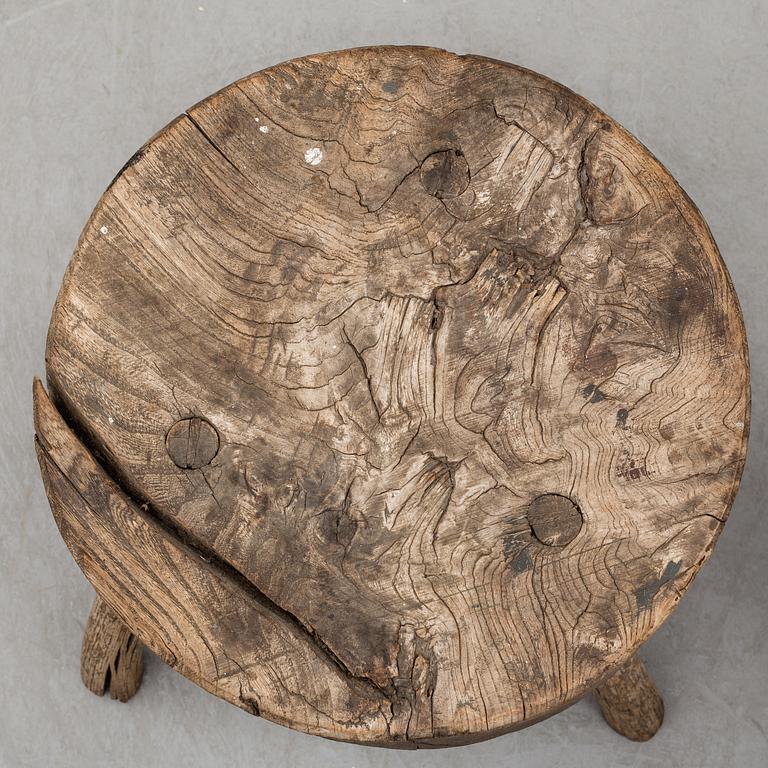 Two wooden stools, 19th/20th Century.