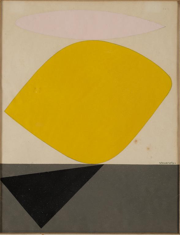 VICTOR VASARELY, pochoir, 1952, stamped signature.