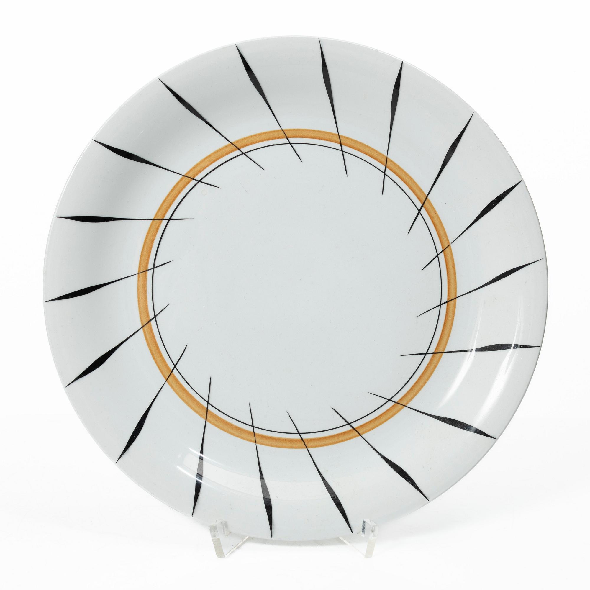 Wilhelm Kåge, Five test plates, porcelain and stoneware, Gustavsberg, 1920s-50s.