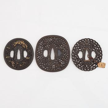 Tsuba, 6 st, Kina och Japan.