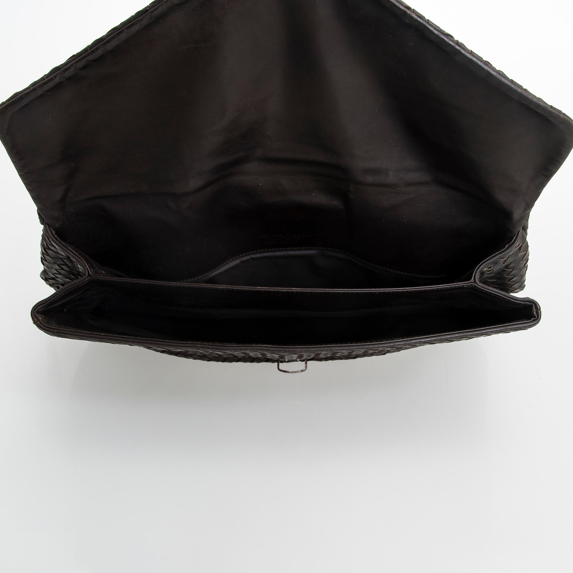 Bottega Veneta, a brown Intrecciato Leather Briefcase.