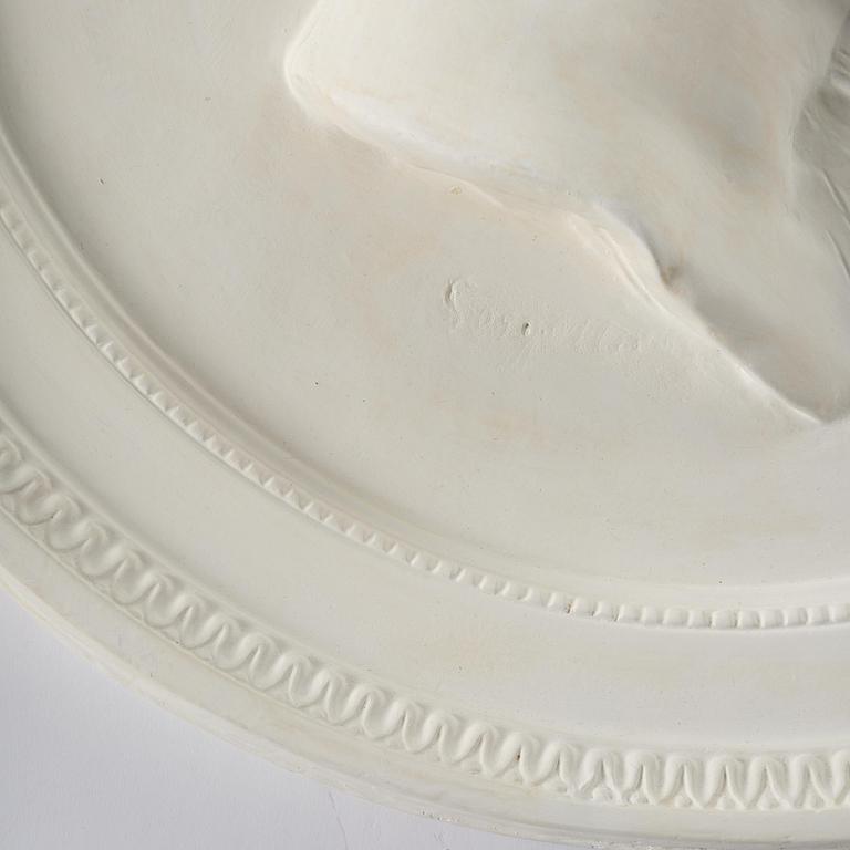 A gesso portrait medallion after J. T Sergel (1740-1814), first part 18th century.