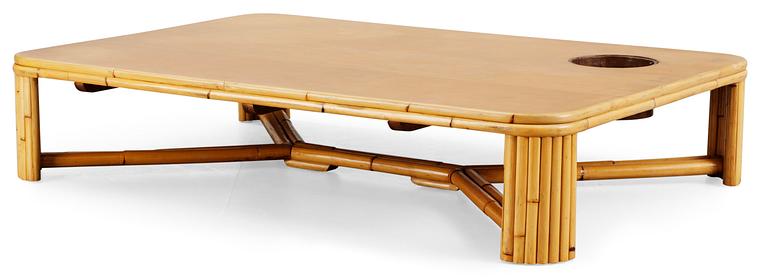A bamboo and birch sofa table, Svenskt Tenn ca 1950.