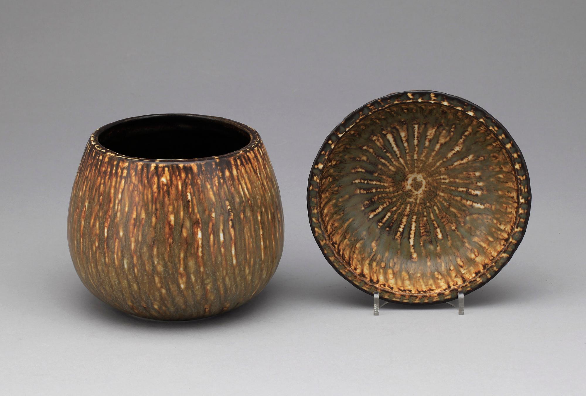 SKÅLAR, 2 st, stengods, Gunnar Nylund, Rörstrand, 1900-talets mitt.