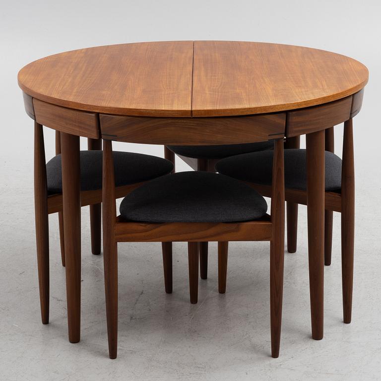 Hans Olsen, dining table and chairs, 4 pcs, Frem Røjle, Denmark, 1950s.