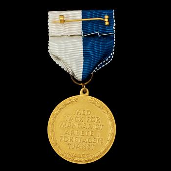 MEDALJ, 18k, S&Co, Stockholm, 1948, v 30 g.
