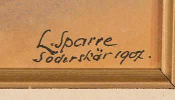 Louis Sparre, sekatekniikka, signeerattu ja päivätty 1907.