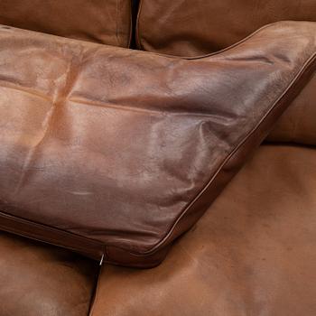 Børge Mogensen, a model 210 leather upholstered sofa for Frederica Stolefabrik.