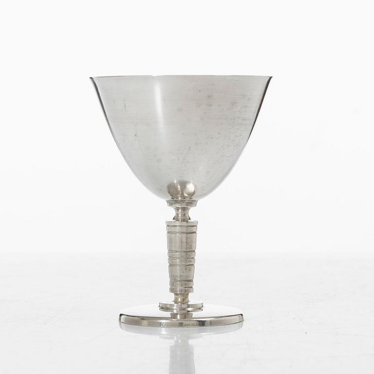 Guldsmedsaktiebolaget (GAB), a set of twelve silver plated cocktail glasses, mid-20th Century.