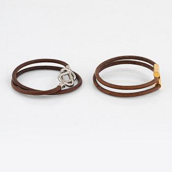 Hermès, two leather bracelets.