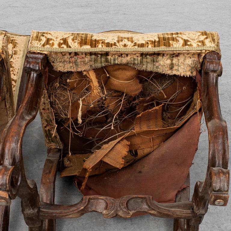 A pair of 18th century chairs.