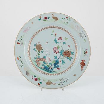 Five Chinese famille rose porcelain dishes,  Qingdynastin, Qianlong (1736-95).