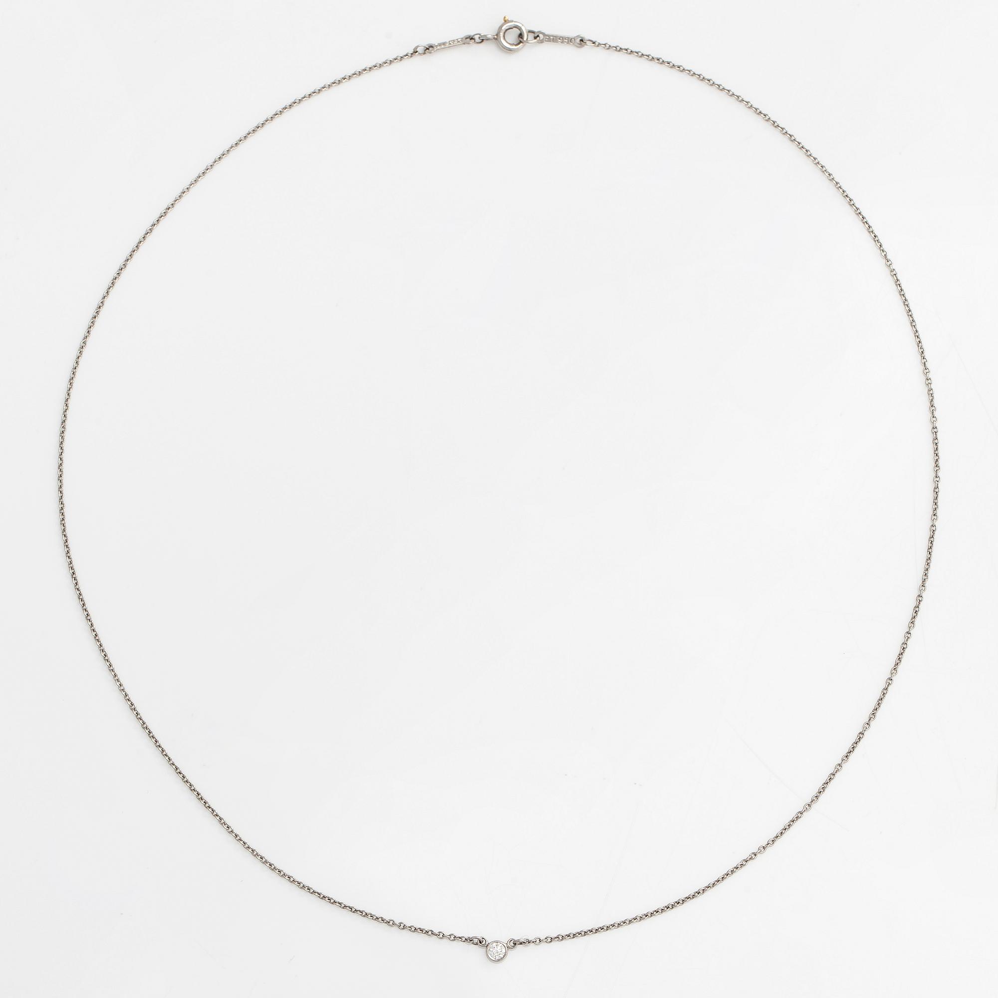 Tiffany & Co, Elsa Peretti, a platinum necklace, "Diamonds by the Yard",with a diamond approx. 0.05 ct.
