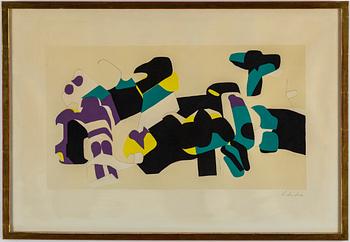 LAGE LINDELL, lithograph in colours, signed.