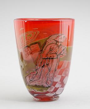 VAS, glas, graal, Berit Johansson, Orrefors, signerad.