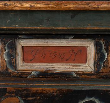 Skänkskåp, allmoge, Järvsö, Hälsingland, märkt 1817.