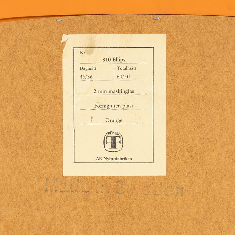 Per Argén, väggspegel, "Ellips", Fröseke, AB Nybrofabriken, 1960-tal.