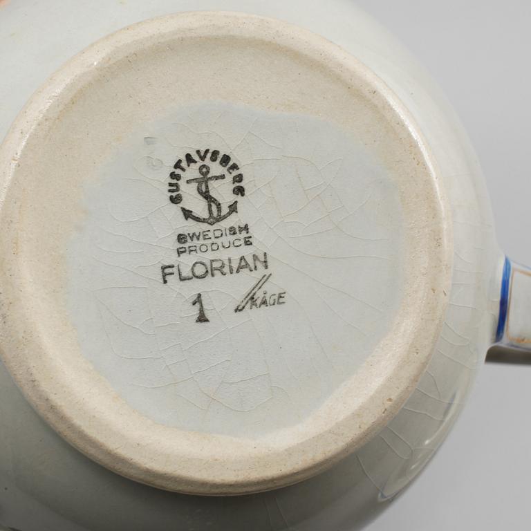 MATSERVIS,  51 delar, flintgods, "Florian", Wilhelm Kåge, Gustavsberg, omkring 1900-taletets mitt.