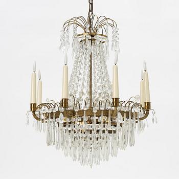 An Empire style chandelier, mid 20th century.