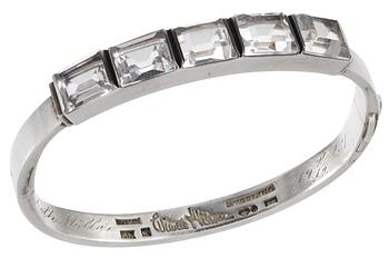 1154. A Wiwen Nilsson sterling and rock crystal bracelet, Lund 1944.