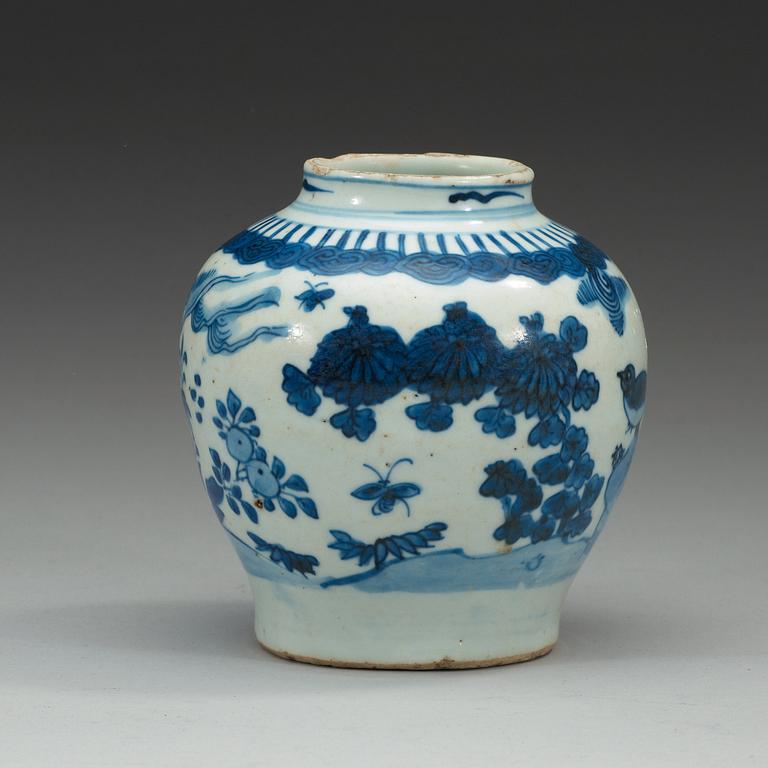 A blue and white jar, Ming dynasty, 17th Century.