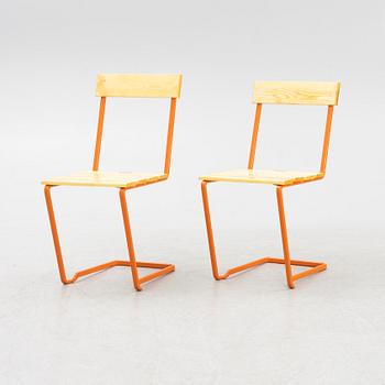 Artur Lindqvist, a pair of garden chairs,  'Stol 1', Grythyttan Stålmöbler.