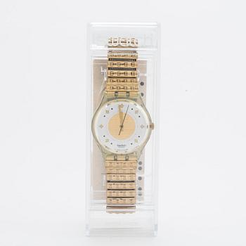 Swatch, Golden Waltz, wristwatch, 34 mm.