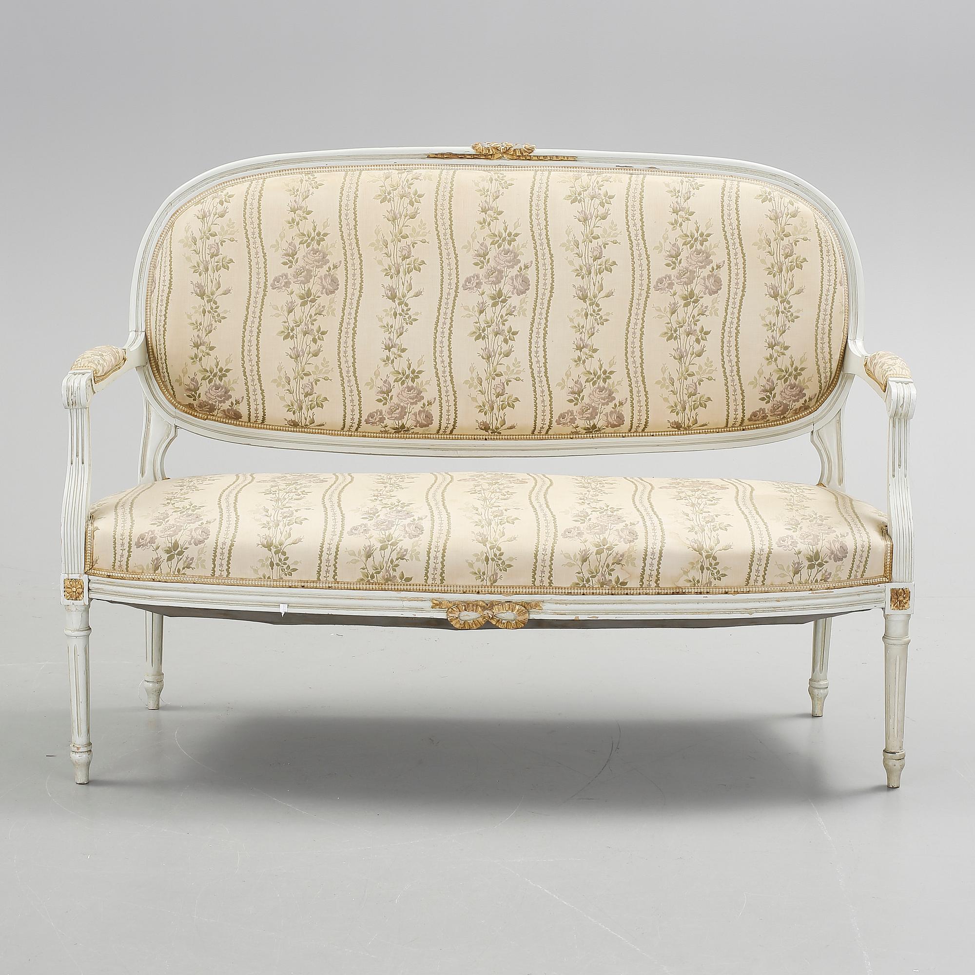 SOFFGRUPP, 5 delar, gustaviansk stil, 1900-tal.