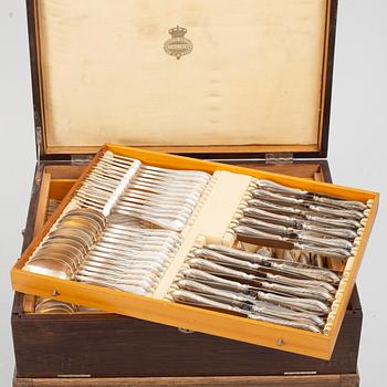 A Swedish silver cutlery set in case, mark of CG Hallberg, Stockholm 1913-17 (91 pieces).