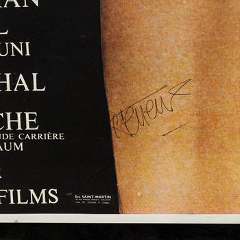 A signed film poster, 'Belle de Jour'.