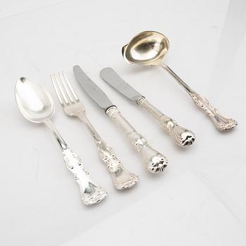 A Swedish 20th century set of 39 pcs of sivler cutlery mark of GAB Eskilstuna 1973 total weight 2238 grams.