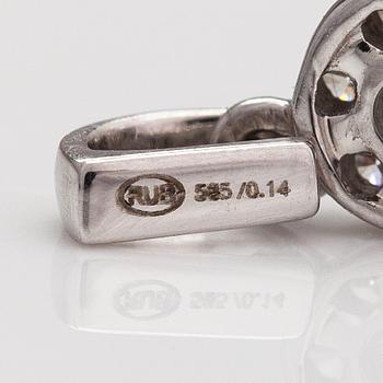 Hänge, 14K vitguld, diamanter ca 0.14 ct tot enl gravyr. Rubens, Helsingfors.